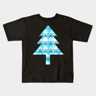 Winter chevron in blue Kids T-Shirt